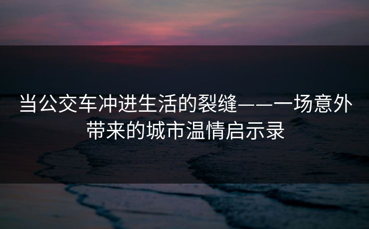 当公交车冲进生活的裂缝——一场意外带来的城市温情启示录