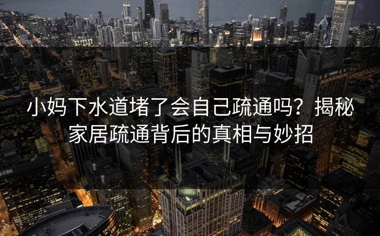 小妈下水道堵了会自己疏通吗？揭秘家居疏通背后的真相与妙招