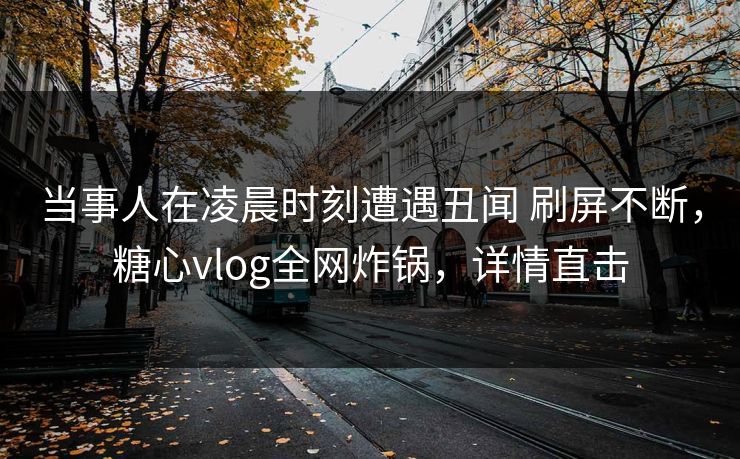 当事人在凌晨时刻遭遇丑闻 刷屏不断，糖心vlog全网炸锅，详情直击